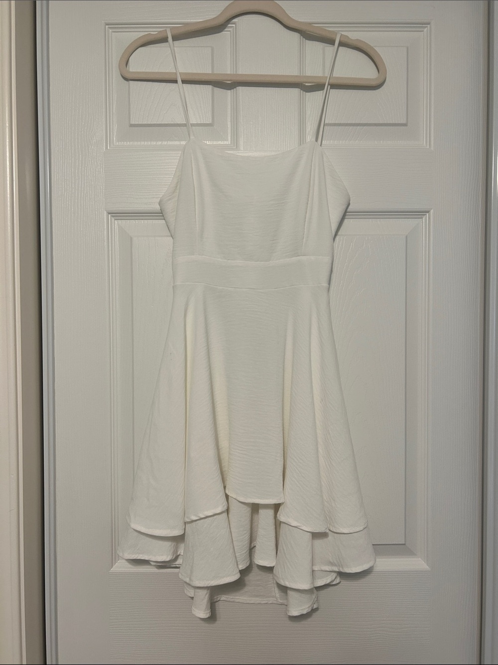 White Spaghetti-Strap Cut Out Back Dress